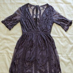Purple Floral Lacey Maxi Romper